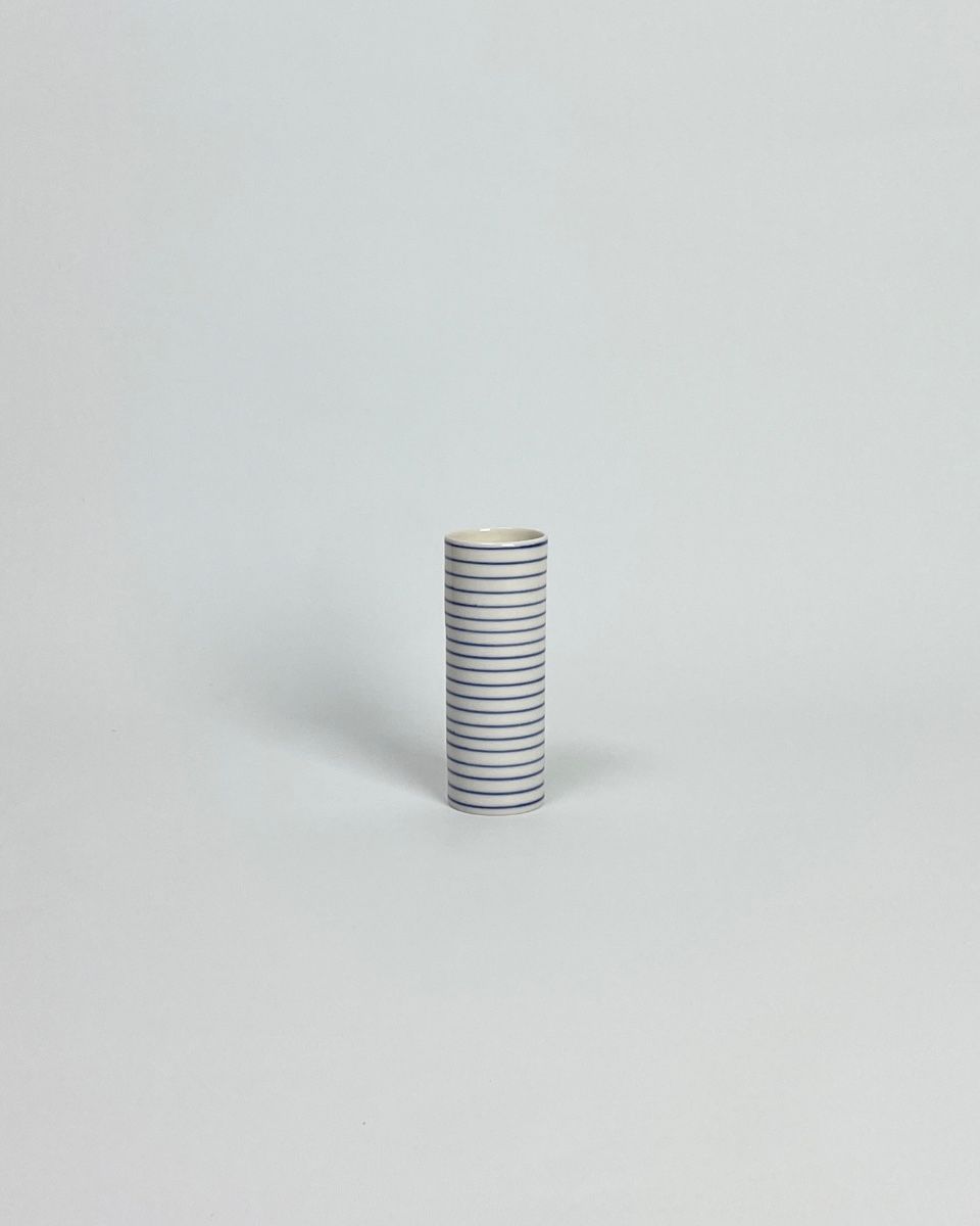Anne Black stripes vase narrow-blue small