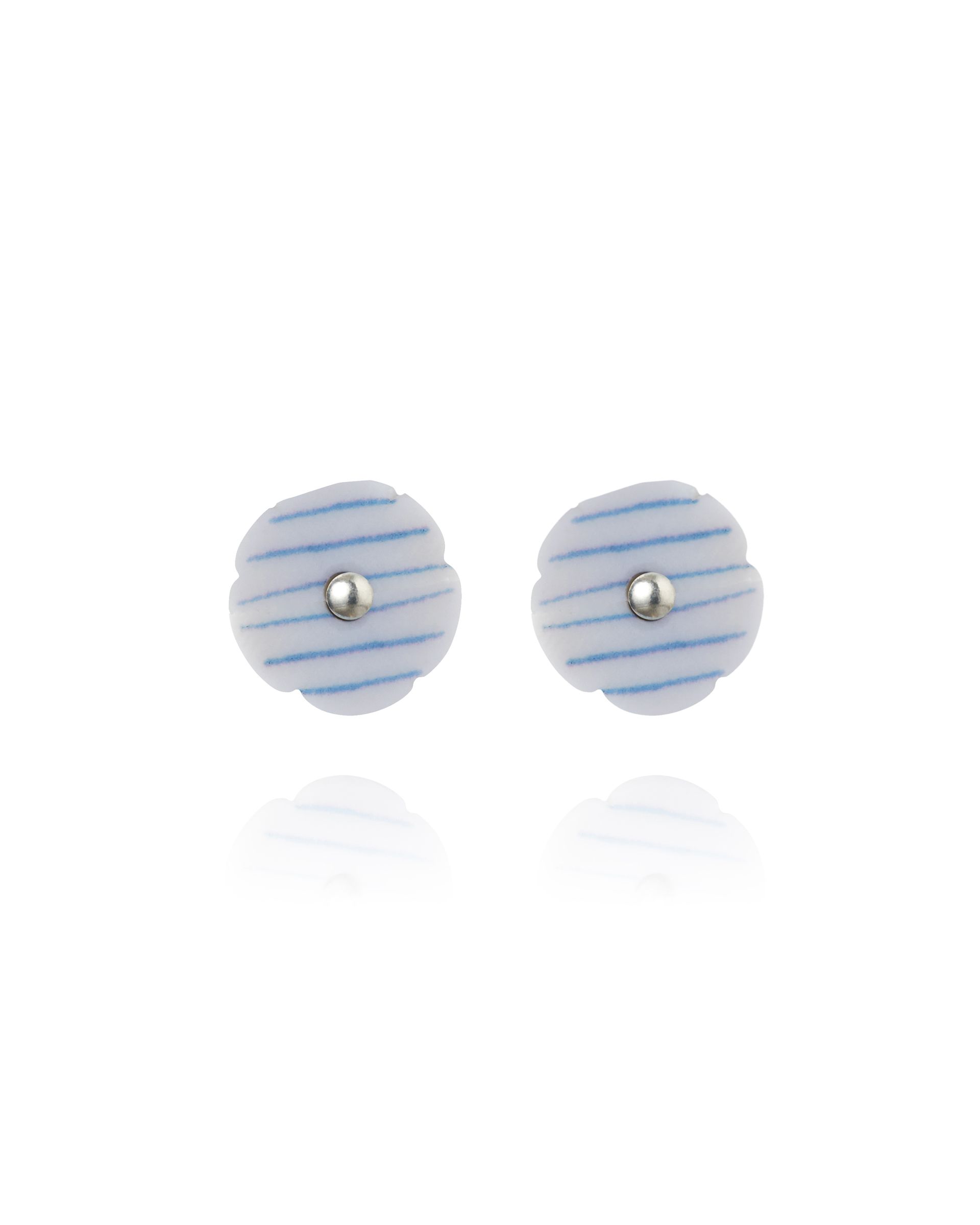 Anne Black stripes studs mini stripe-blue