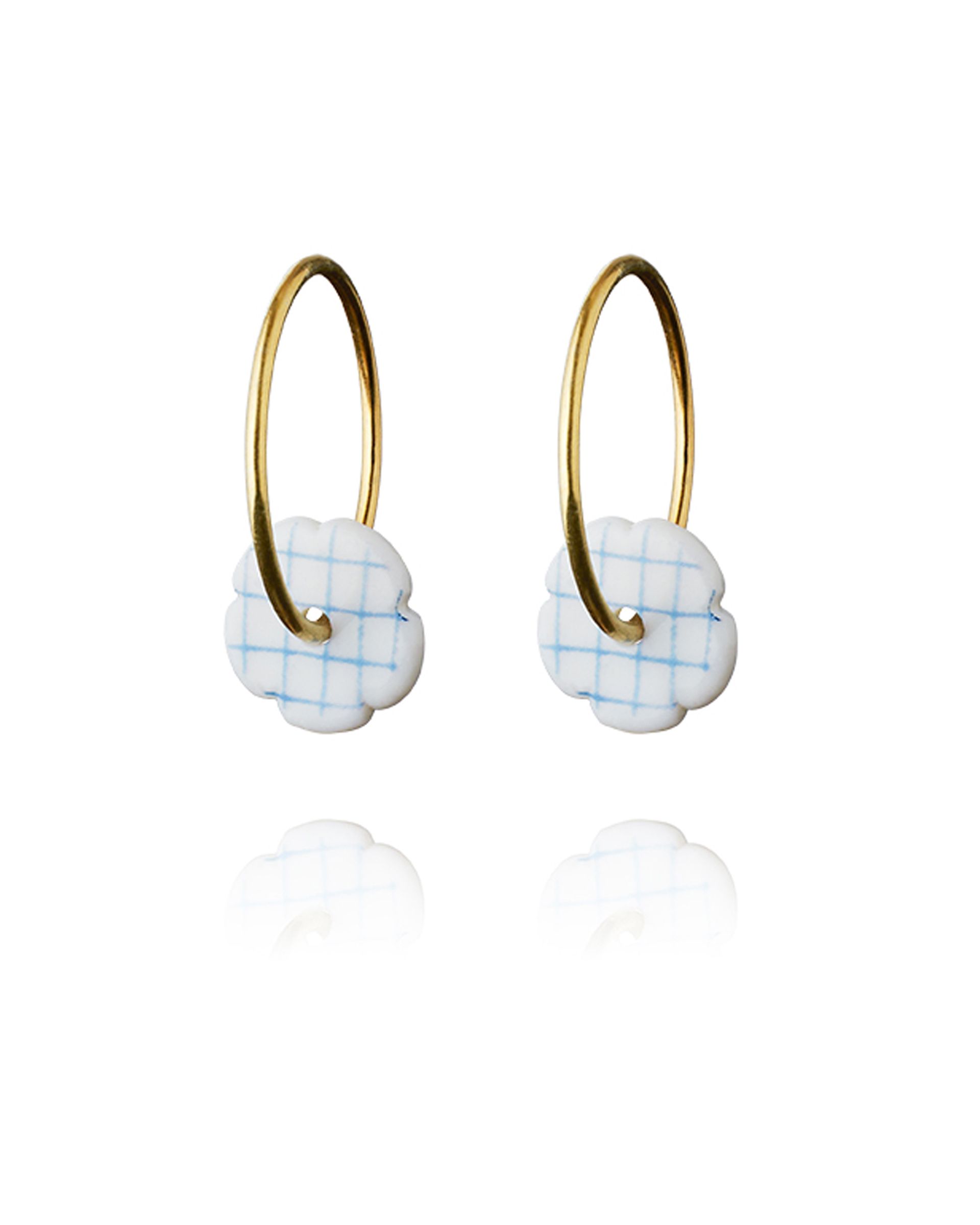 Anne Black stripes hoops mini gold check-blue