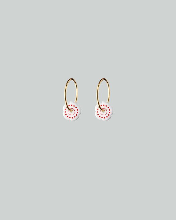flower creolen mini goud