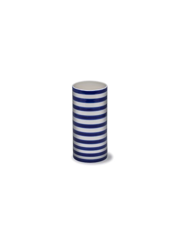 stripes vase wide-blue small