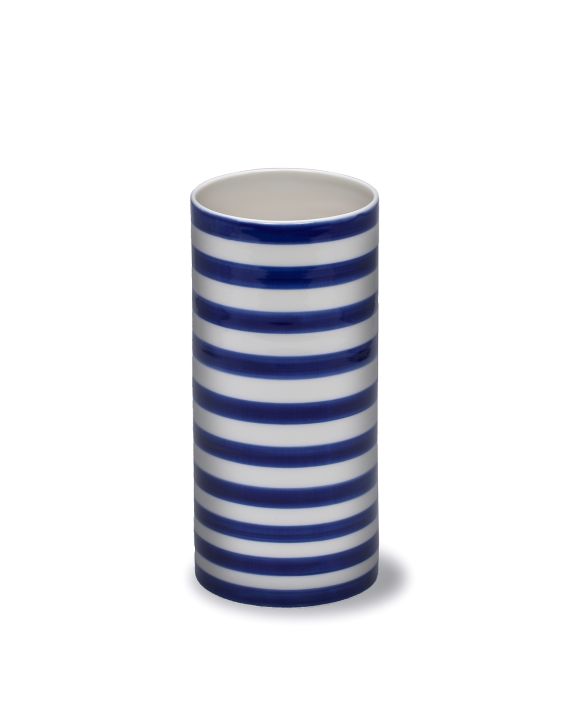 stripes vase wide-blue large