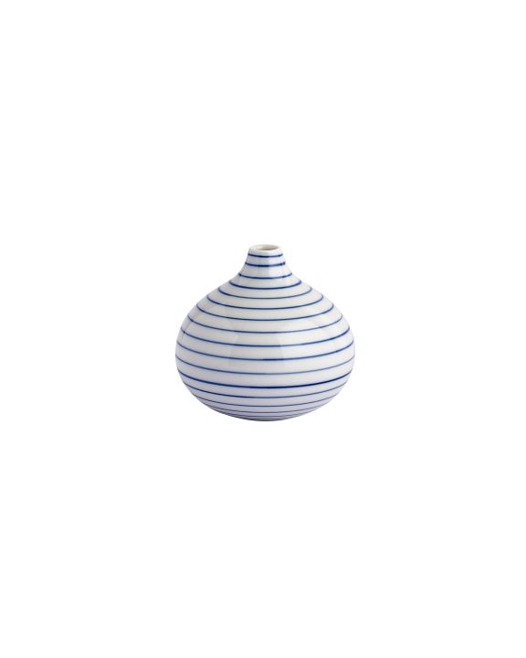 stripes drop vase low narrow-blue