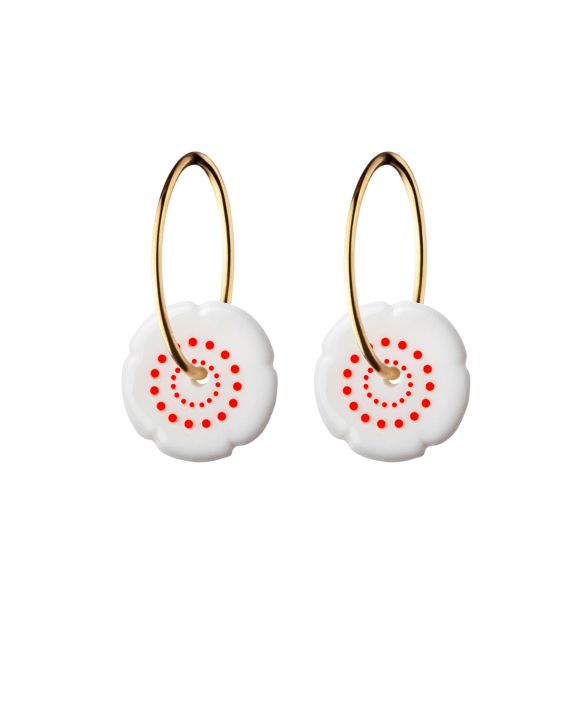 flower hoops mini gold