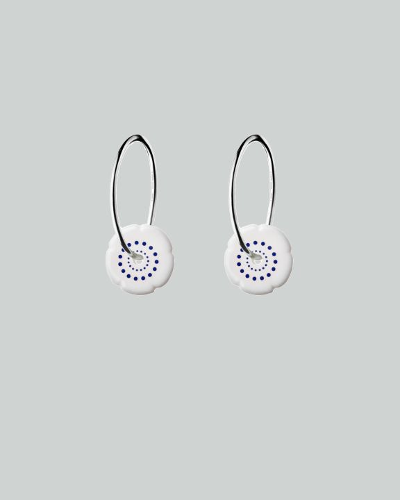 flower hoops mini silver