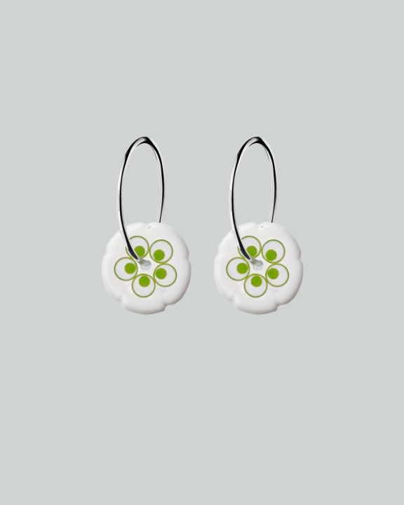 flower hoops silver
