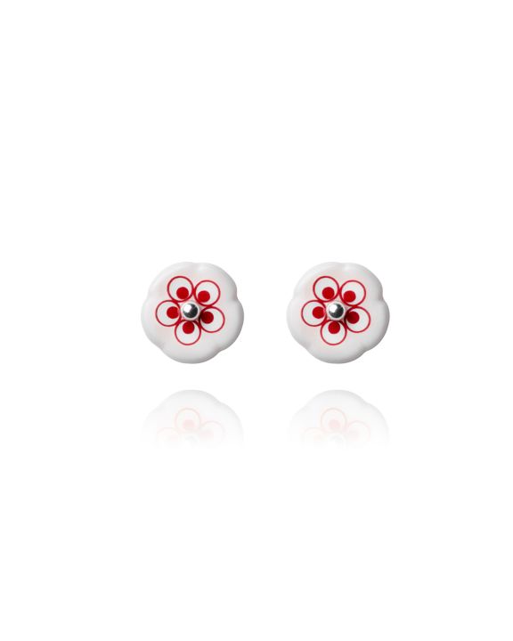 flower studs mini silver