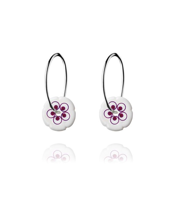 flower hoops mini silver