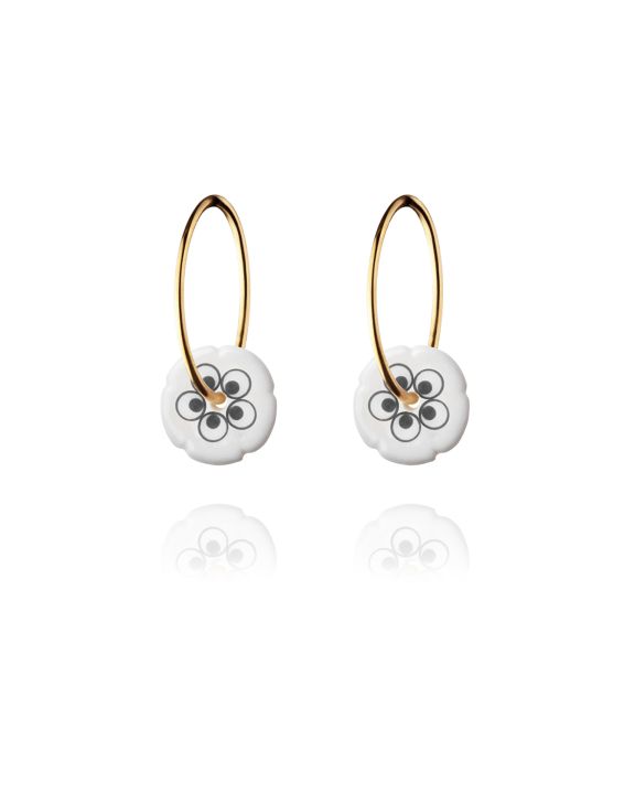 flower hoops mini gold