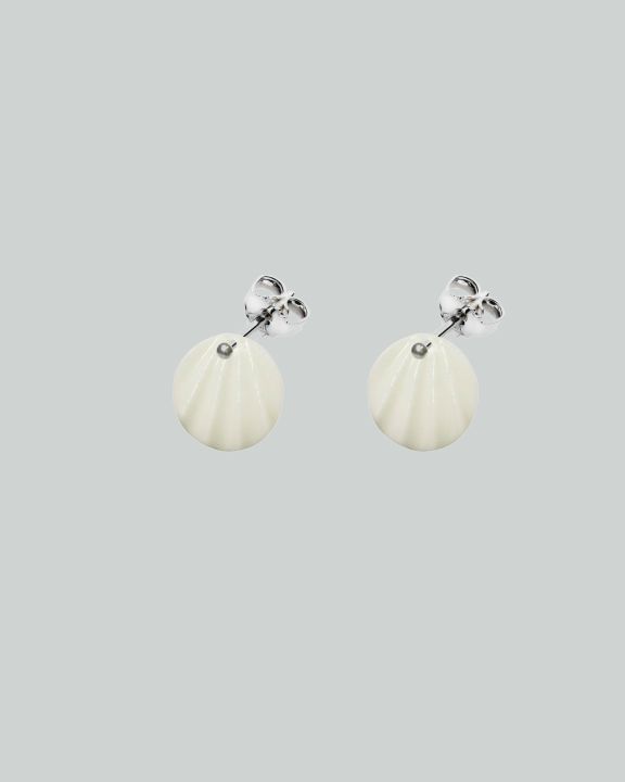 pleats orecchini a lobo bianco