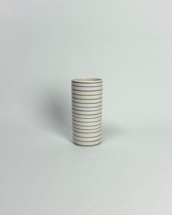 stripes vase narrow-blue large