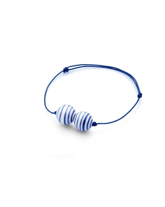 stripes bracelet two pearl narrow