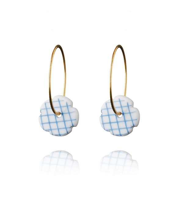 stripes hoops gold check-blue