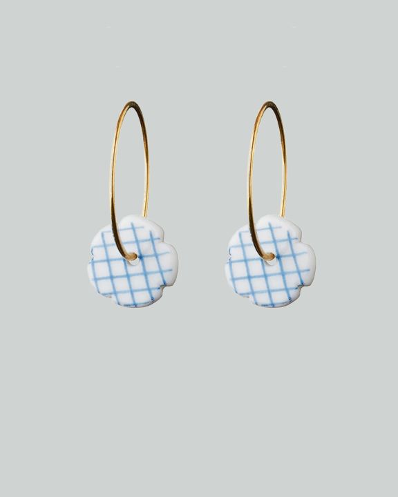 stripes hoops gold blue check