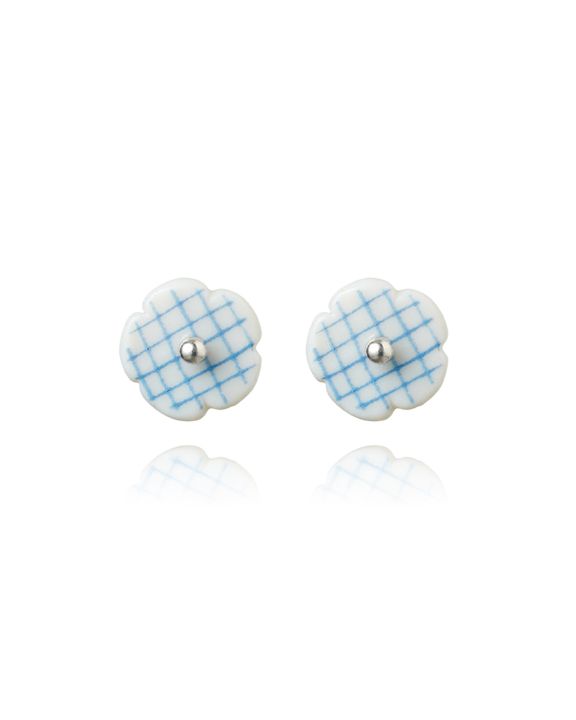 stripes studs mini check-blue