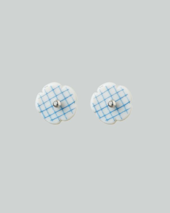 stripes studs mini silver blue check