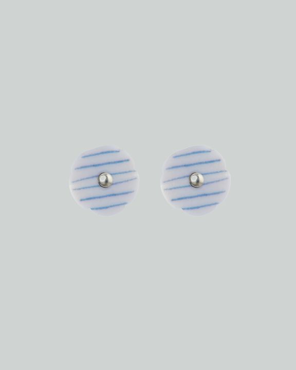 stripes studs mini silver blue stripe