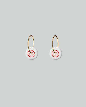 flower hoops mini gold