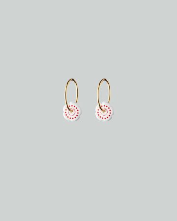flower hoops mini gold