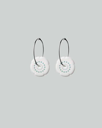flower hoops silver