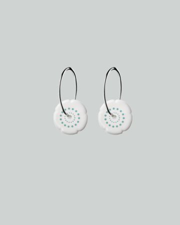 flower hoops silver