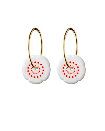 flower hoops mini gold