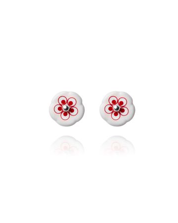 flower studs mini silver
