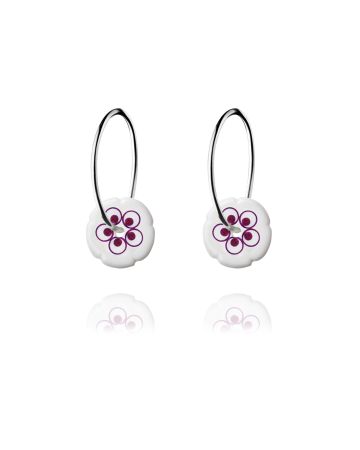 flower hoops mini silver