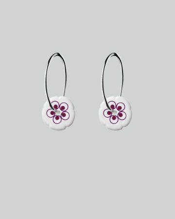 flower creolen mini zilver