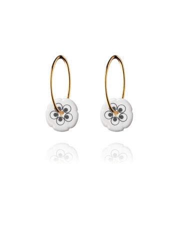 flower hoops mini gold