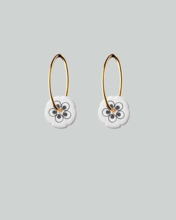 flower hoops mini gold
