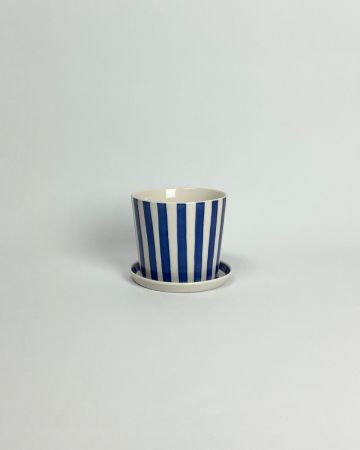 Bloom Flowerpot with plate stripe