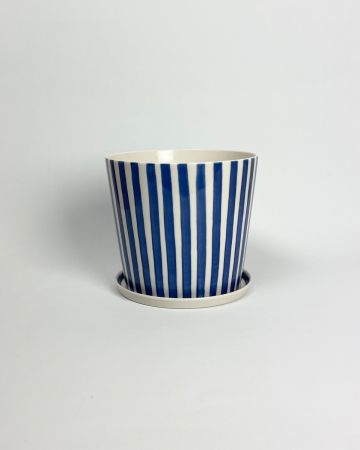 Bloom Flowerpot with plate stripe