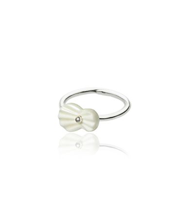 pleats finger ring-white