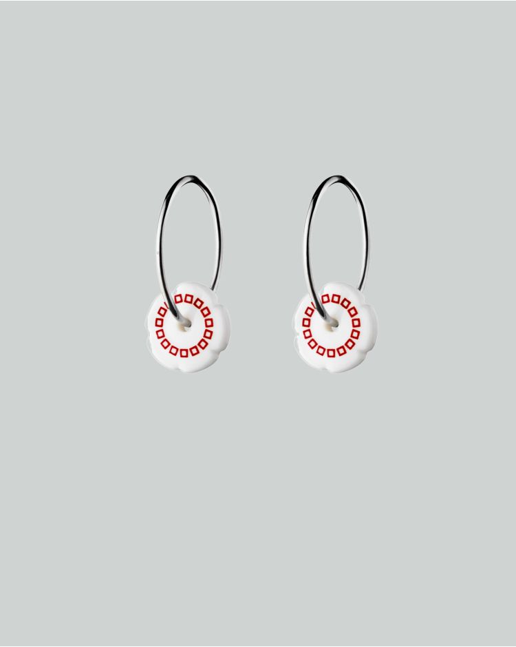 flower orecchini a cerchio mini argento