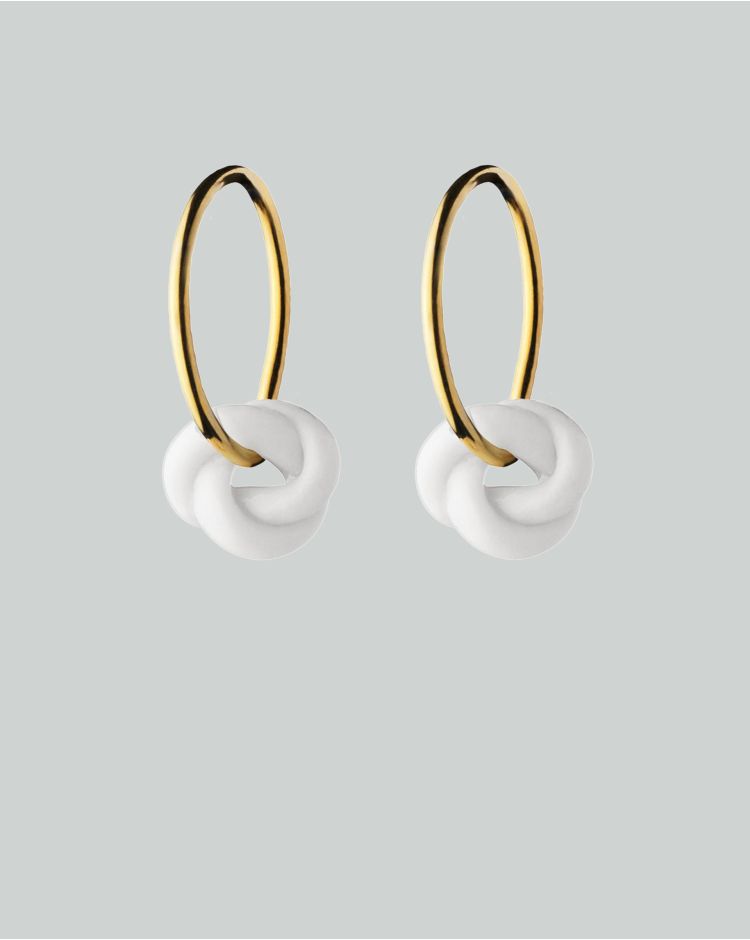 knots creoler s guld vit