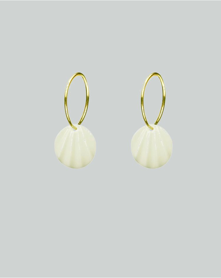 pleats orecchini a cerchio oro bianco