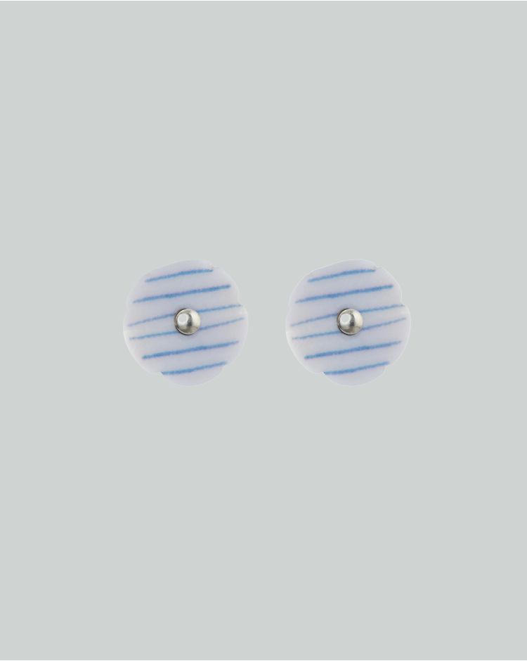 stripes orecchini a lobo mini argento righe blu