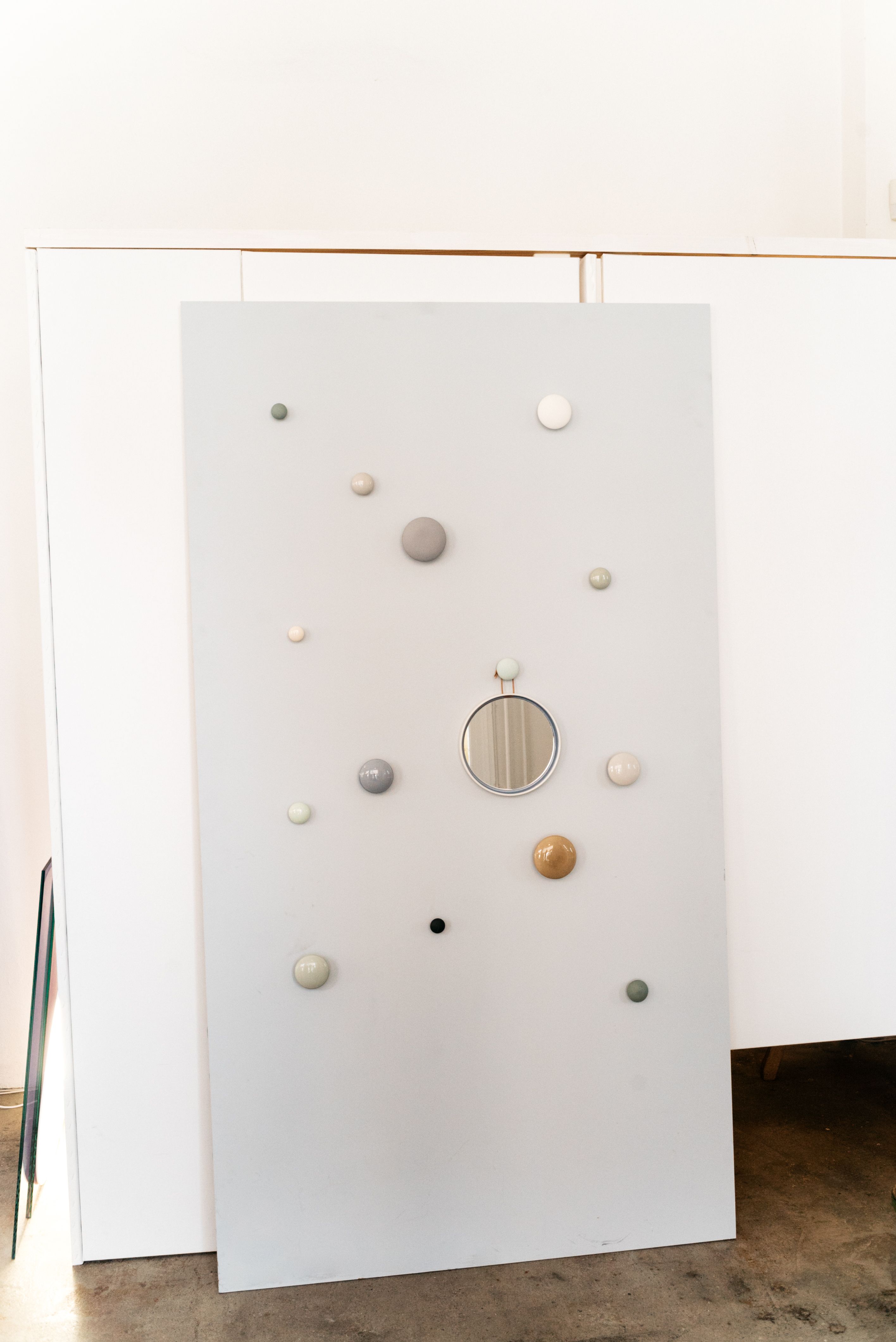 handles and hooks on wall